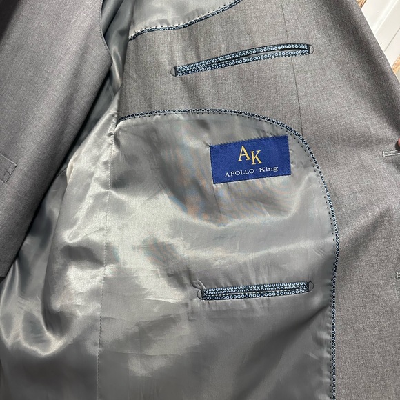 Apollo King gray suit jacket & vest sz58R - Picture 6 of 11